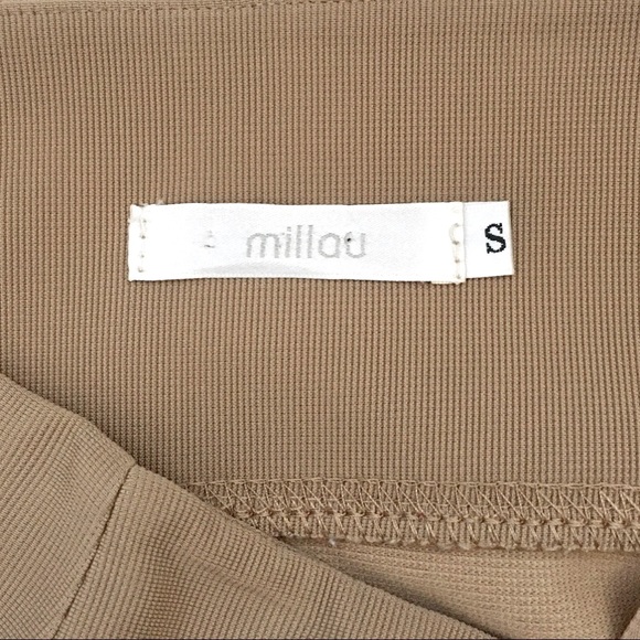 MILLAU Beige Bandage Mini Skirt Size Small - Picture 6 of 10